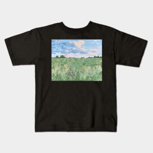 Cotton Sky Flower Field Kids T-Shirt